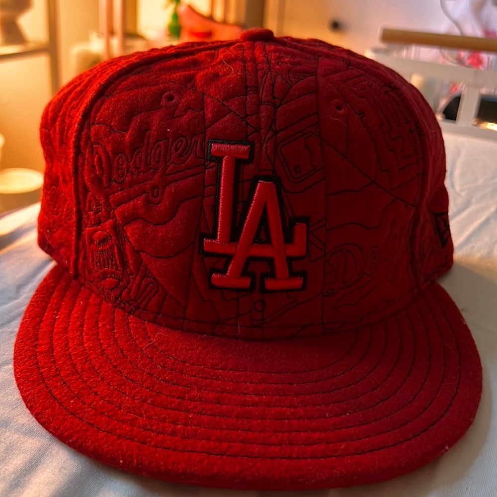 LA red Dodger hat